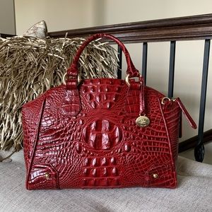 Red Brahmin Satchel Handbag